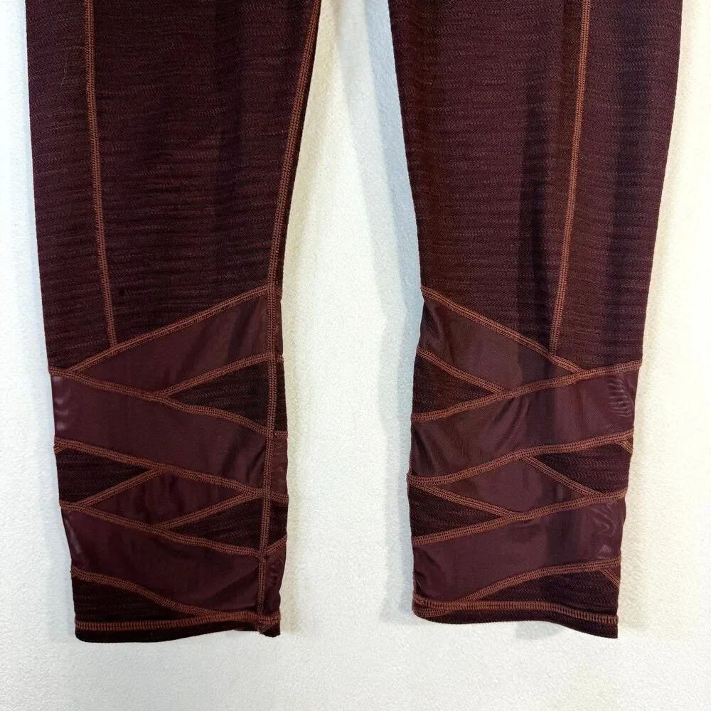 Athleta Maroon‎ Workout Capri Pants Womens Size L
